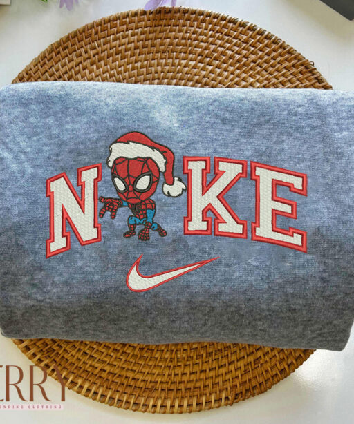 Spider Man Santa Christmas Disney Nike Embroidered Sweatshirt