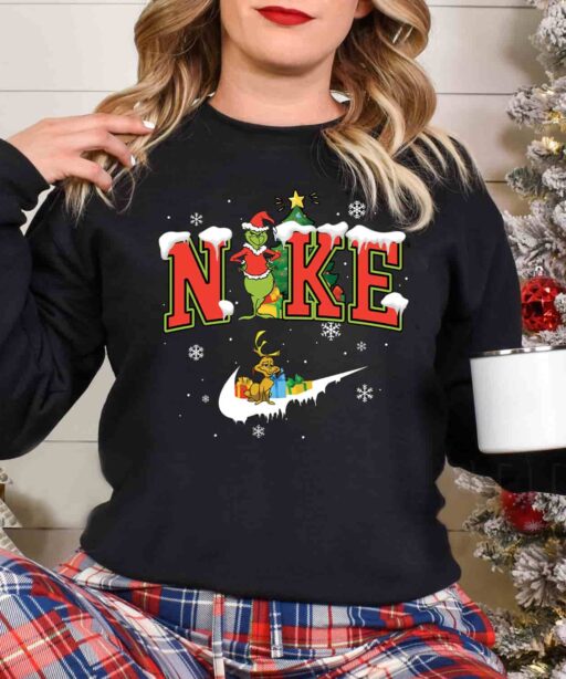 Santa Grinch Nike Christmas Sweatshirt, Christmas Gifts, Xmas Gifts for Him Her