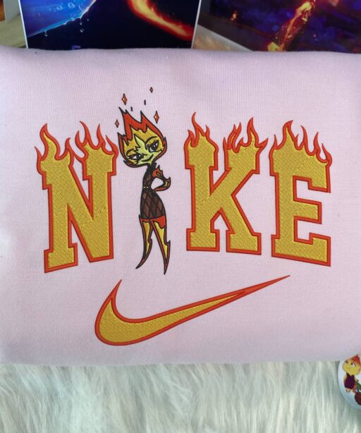 Ember And Wade Elemental Disney Nike Embroidered Sweatshirts