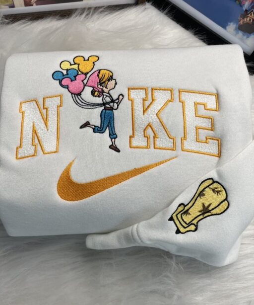 Carl And Ellie Up Disney Nike Embroidered Sweatshirts