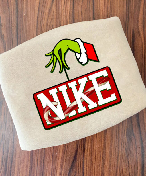 Grinch Hand Hoding Nike Christmas Sweatshirt