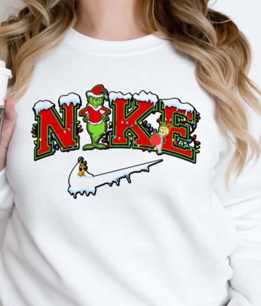 Grinch Christmas Snow Sweatshirt Sweatshirts Snowman Family Holiday Jumper Shirt Santa Claus