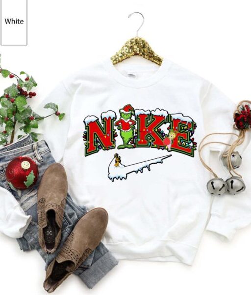 Grinch Christmas Snow Sweatshirt Sweatshirts Snowman Family Holiday Jumper Shirt Santa Claus