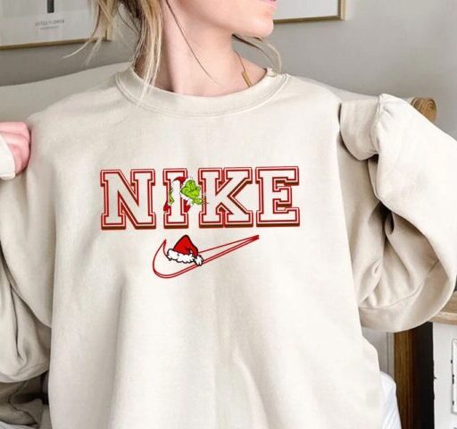 Nike Grinch Christmas Hat Print Sweatshirt