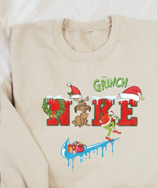 Drip Nike Grinch Stealing Presents Christmas Sweatshirt