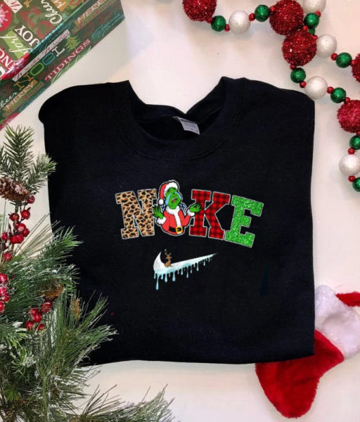 Funny Nike Grinch Crying Christmas Sweatshirt