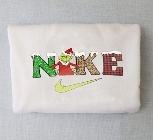 Colorful Nike Grinch Snow Christmas Sweatshirt