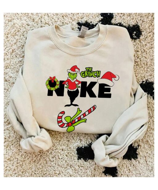 Christmas Santa Grinch Matching Vintage Nike Sweatshirt