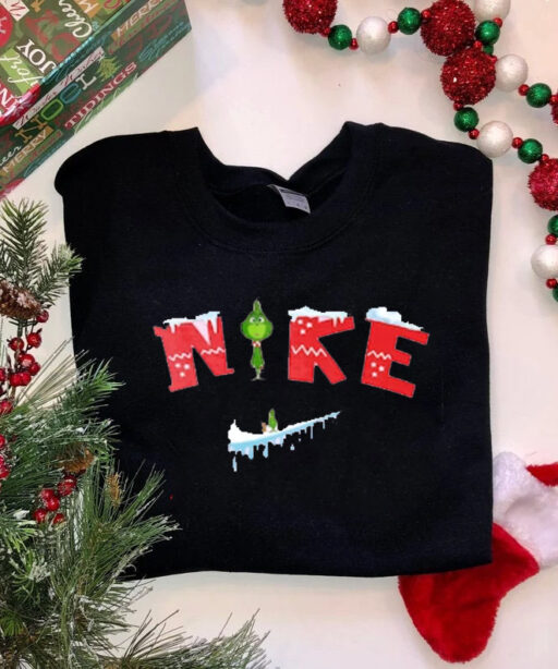 Snow Smelting Nike Grinch Xmas Sweatshirt