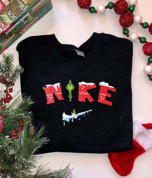 Snow Smelting Nike Grinch Xmas Sweatshirt