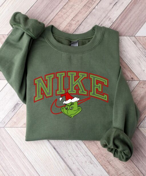 Vintage Christmas Santa Grinch Nike Sweatshirt