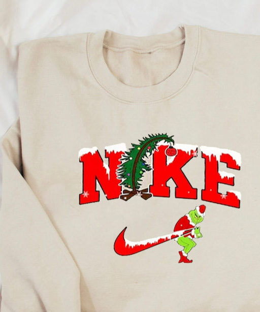 Vintage Nike Mix Tree Christmas Grinch Sweatshirt