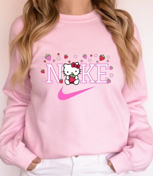 Strawberry Kitty Sweatshirt, Kitty Strawberry Sweatshirt, Kitty Sweatshirt, Kitty sweater