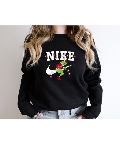 Grinch Christmas Sweatshirt, Grinch Christmas Snow Sweatshirt, Santa Grinch Christmas Sweatshirt, Christmas gift