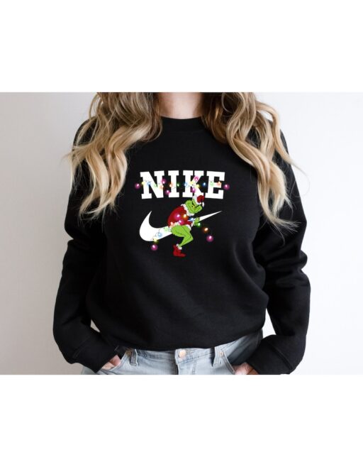 Grinch Christmas Sweatshirt, Grinch Christmas Snow Sweatshirt, Santa Grinch Christmas Sweatshirt, Christmas gift