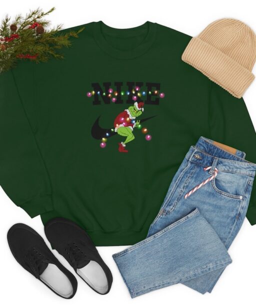 Grinch Christmas Sweatshirt, Grinch Christmas Snow Sweatshirt, Santa Grinch Christmas Sweatshirt, Christmas gift