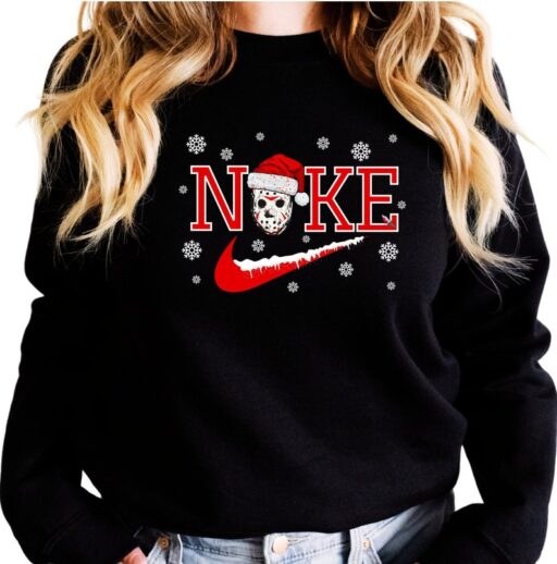 Unisex Holiday Jason Vorhees Friday the 13th Christmas Sweatshirt, Christmas Snow Sweatshirt