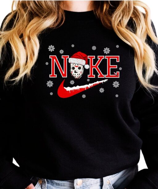 Unisex Holiday Jason Vorhees Friday the 13th Christmas Sweatshirt, Christmas Snow Sweatshirt