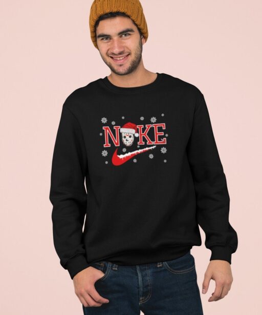 Unisex Holiday Jason Vorhees Friday the 13th Christmas Sweatshirt, Christmas Snow Sweatshirt