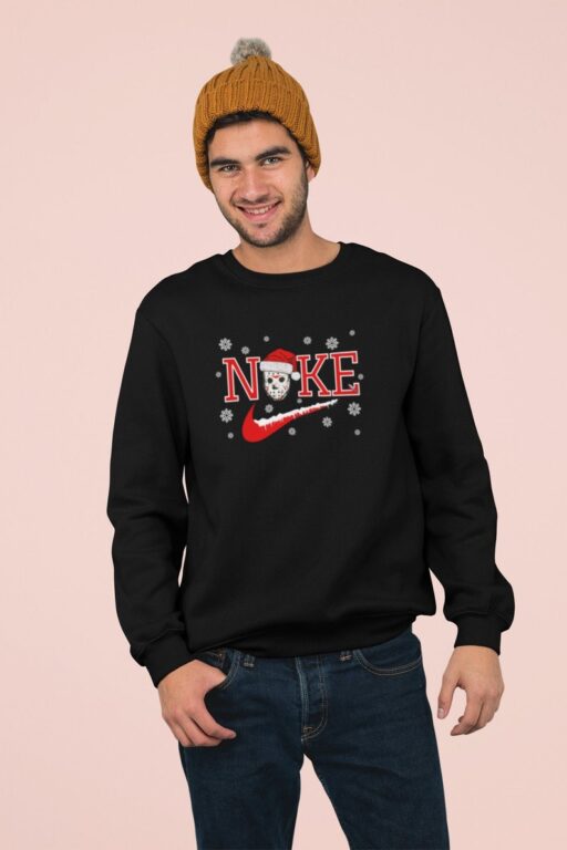 Unisex Holiday Jason Vorhees Friday the 13th Christmas Sweatshirt, Christmas Snow Sweatshirt