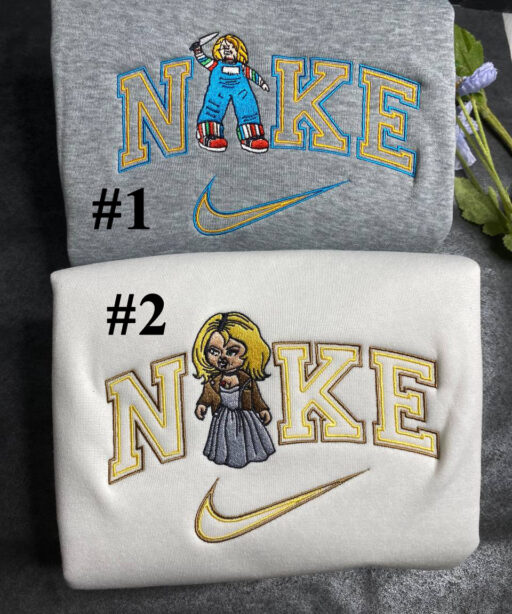 Chucky And Tiffany Nike Embroidered Sweatshirts