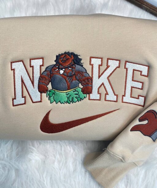 Moana And Maui Disney Nike Embroidered Sweatshirts