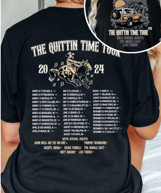 Zach Bryan The Quittin Time 2024 Tour Shirt