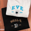 Wall-E and Eve Embroidered Crewneck, Wall-E Embroidered Sweatshirt, Vintage shirt, y2k embroidery Hoodie ECT011012