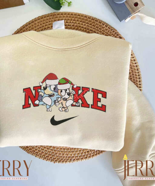 Bluey And Bingo Christmas Nike Embroidered Sweatshirt