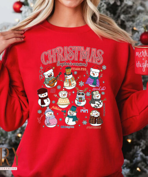 Cheap Taylors Version Taylor Swift Eras Tour Christmas Crewneck Sweatshirt
