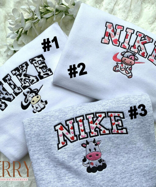 Cow Nike Embroidered Sweatshirt Jerry Clothing