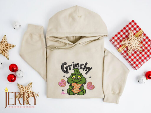 Grinchy Christmas Embroidered Sweatshirt