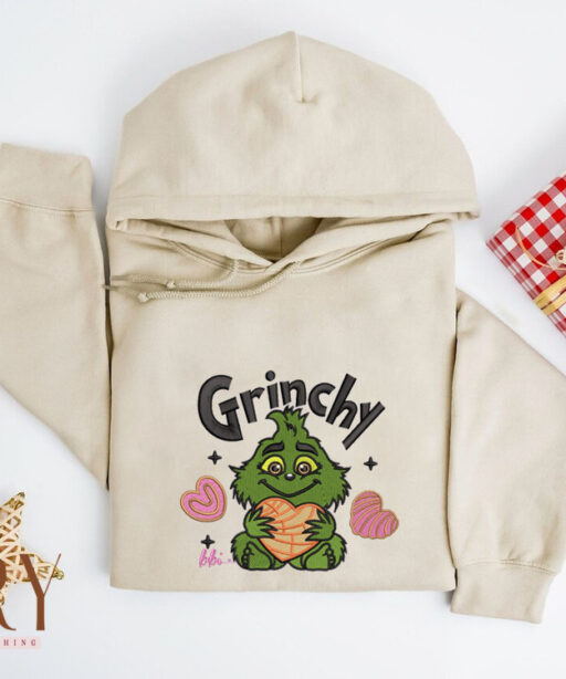 Grinchy Christmas Embroidered Sweatshirt