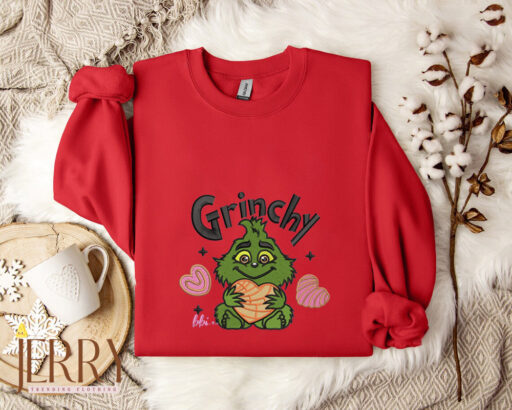 Grinchy Christmas Embroidered Sweatshirt