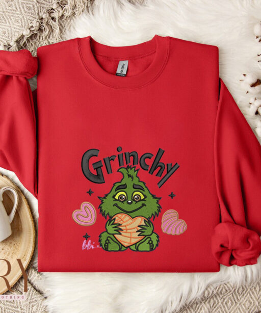 Grinchy Christmas Embroidered Sweatshirt