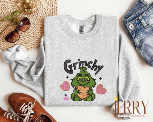 Grinchy Christmas Embroidered Sweatshirt