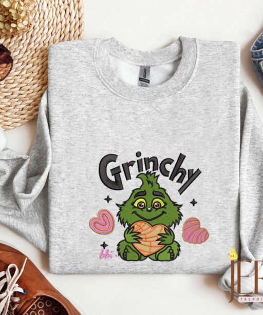 Grinchy Christmas Embroidered Sweatshirt