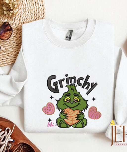 Grinchy Christmas Embroidered Sweatshirt