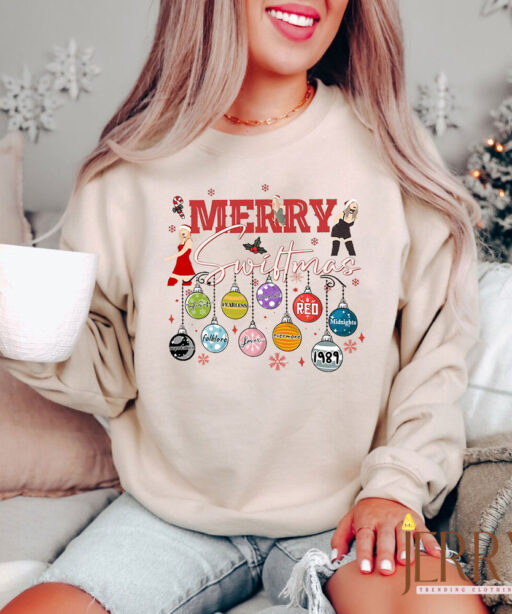 Hot Taylor Swift Merry Swiftmas Eras Album Sweatshirt, Swiftmas Shirt