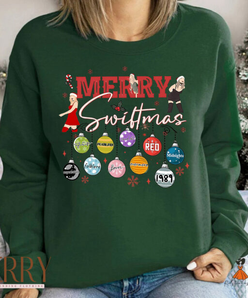 Hot Taylor Swift Merry Swiftmas Eras Album Sweatshirt, Swiftmas Shirt