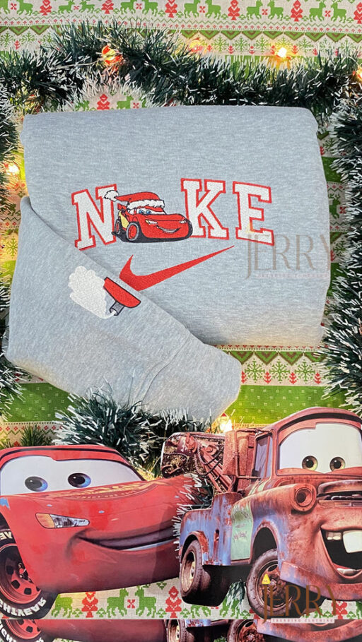 McQueen And Mater Christmas Disney Nike Embroidered Sweatshirt