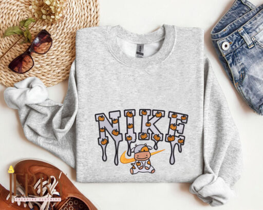 Pumpkin Cow Nike Embroidered Sweatshirt