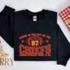 Retro Taylor Swift Travis Kelce Karma Is The Guy On The Chiefs Sweatshirt, Karma Sweatshirt