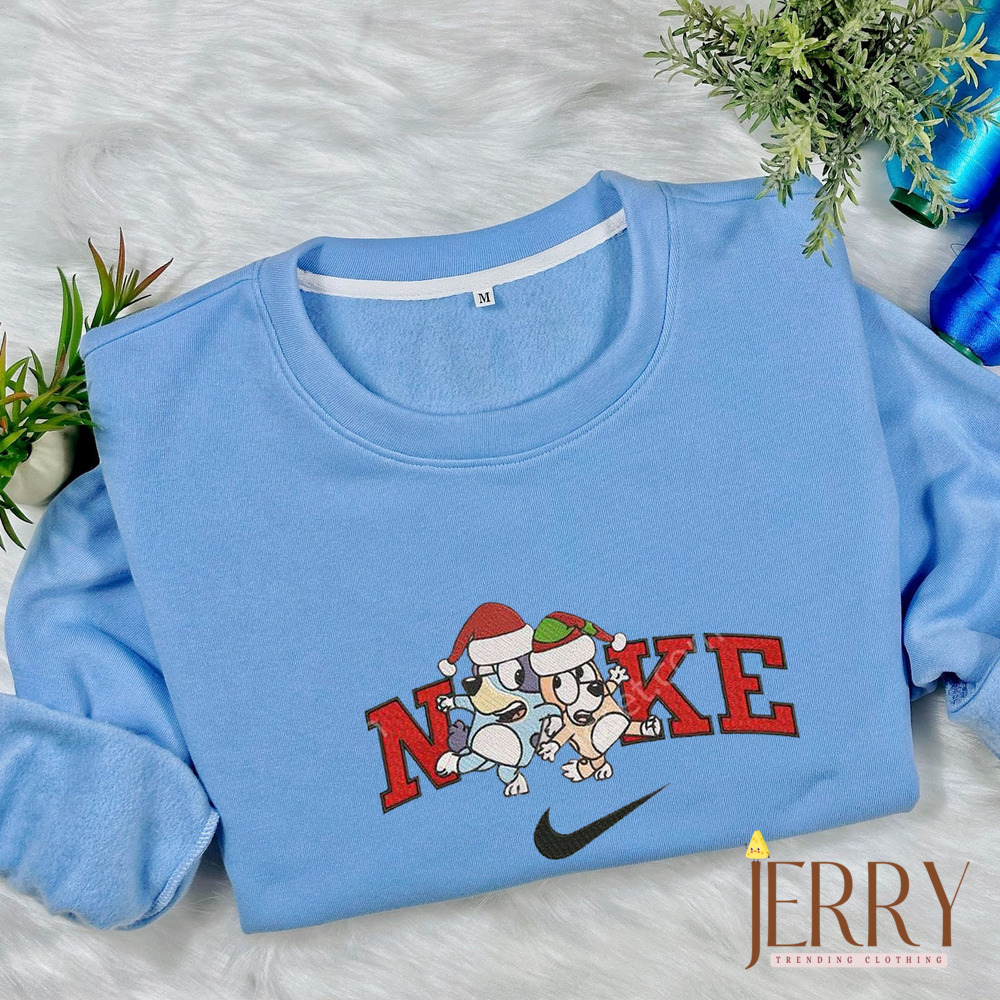 Bluey And Bingo Christmas Nike Embroidered Sweatshirt – Jerry Clothing