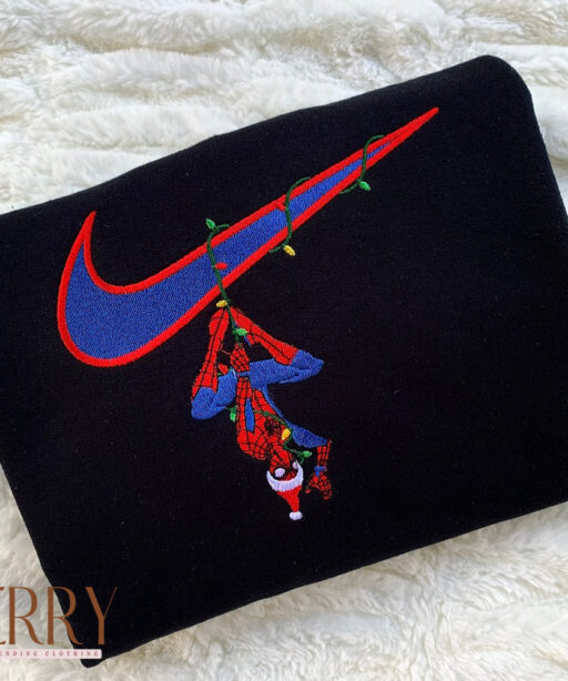 Spider Man Christmas Nike Embroidered Sweatshirt