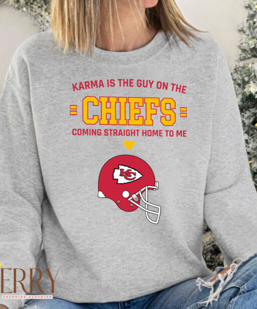 Taylor Swift Karma Is The Guy On The Chiefs Sweatshirt , Travis Kelce Kansas City Chiefs Sweatshirt