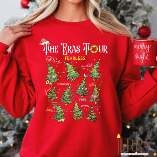 The Eras Tour Christmas Trees Taylor Swift Sweatshirt, Eras Tour Shirt ...