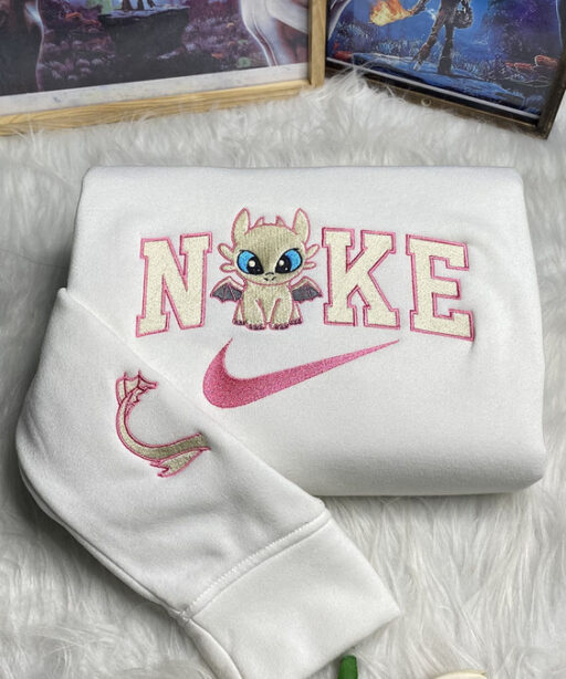Toothless Night Fury And Light How To Train Your Dragon Disney Nike Embroidered Sweatshirts