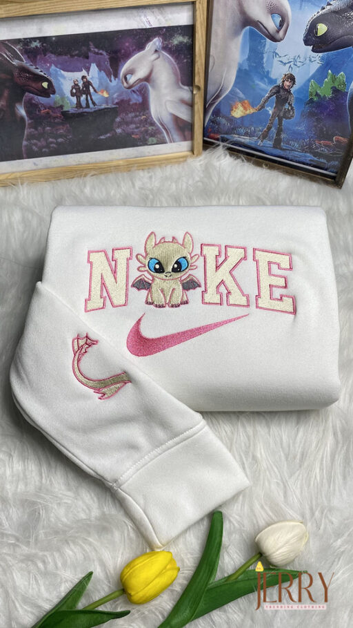 Toothless Night Fury And Light How To Train Your Dragon Disney Nike Embroidered Sweatshirts