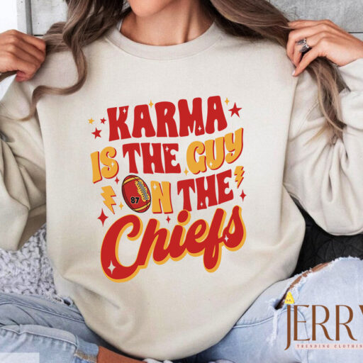 Vintage Karma Is The Guy On The Chiefs Taylor Swift And Travis Kelce Sweatshirt, Karma Taylor Shirt